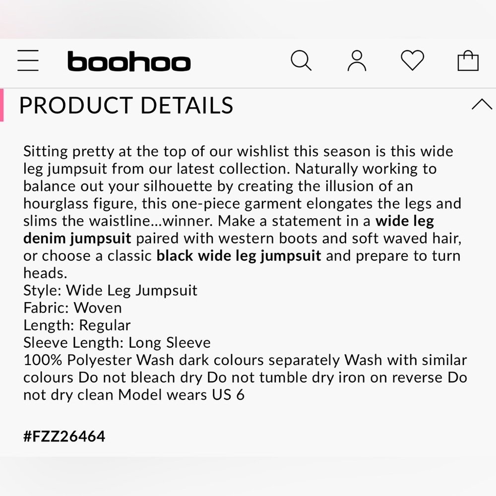 BooHoo Pleated CutOut Wide Leg Jumpsuit - Picture 6 of 6
